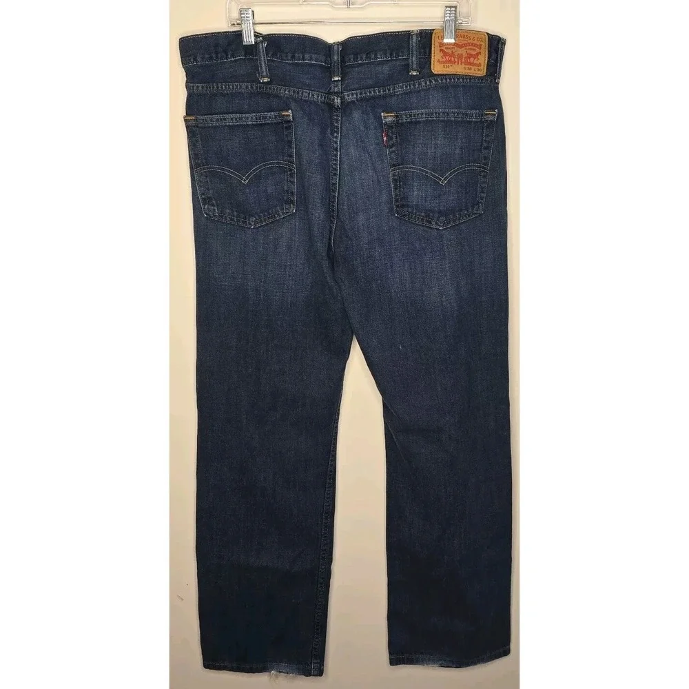 Levis 514 Mens Jeans 38x32 Blue Dark Wash‎ Regular Straight Western Normcore